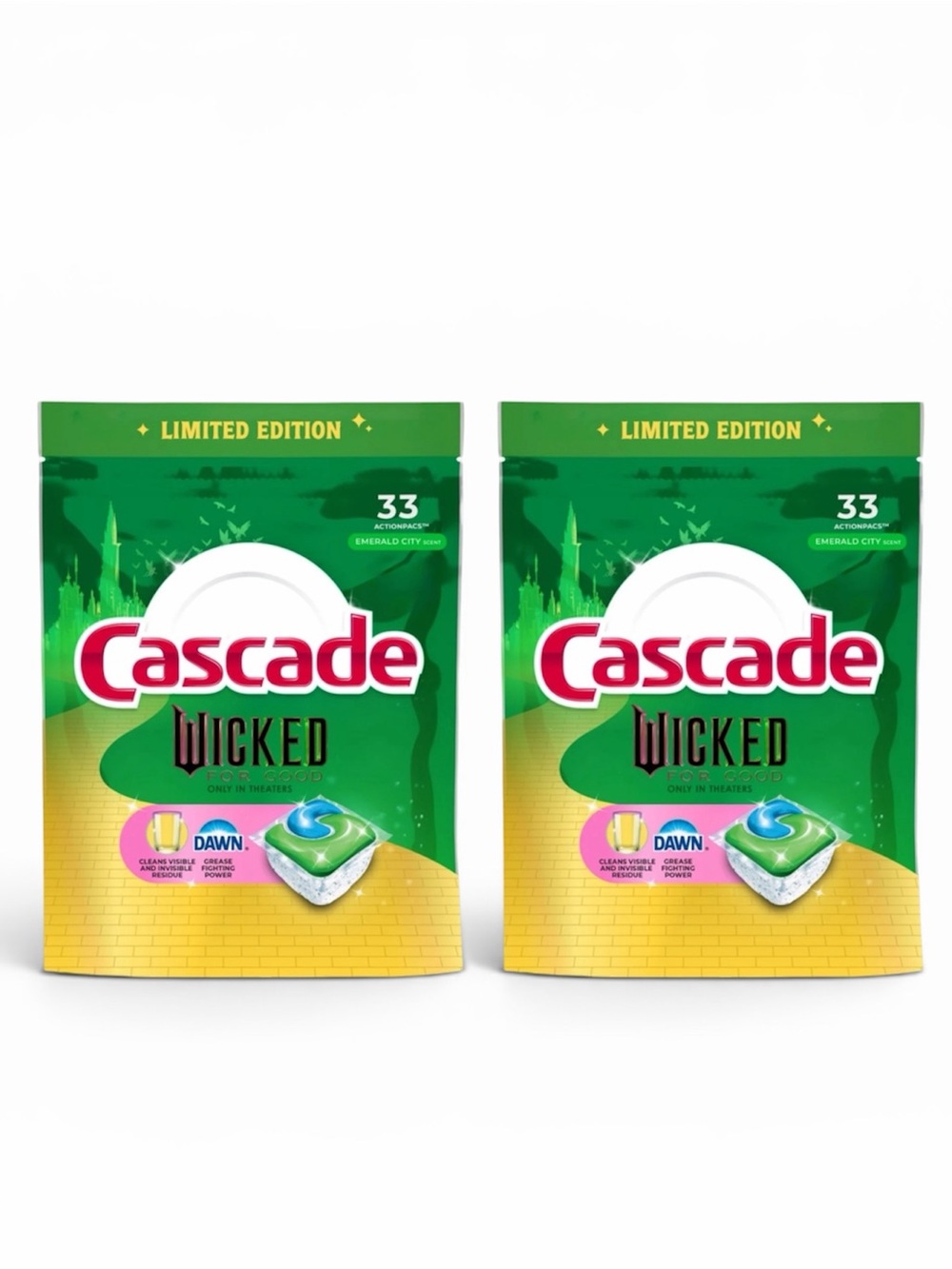 Cascade x Wicked Limited Edition Dishwasher Pods Emerald City Scent 66 Count FCT